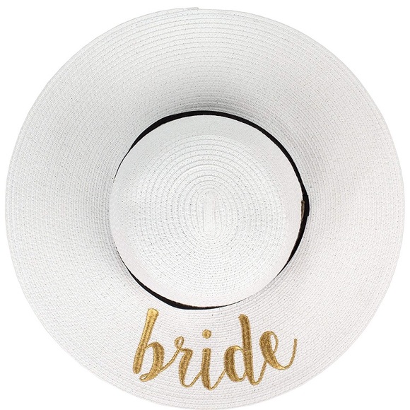 Funky Junque Accessories - Embroidered “Bride” Floppy Sun Hat